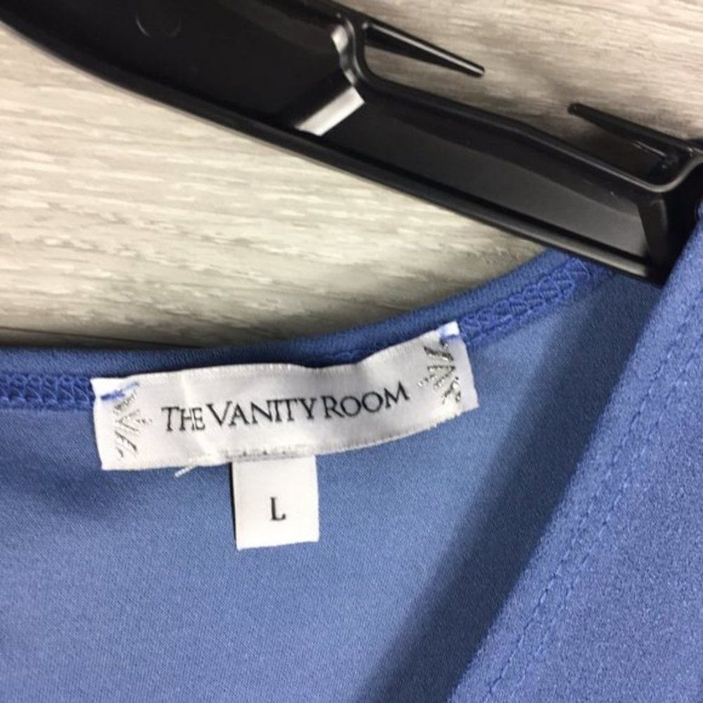 The Vanity Room Blue Flutter Sleeve A-Line Dress - Picture 5 of 6